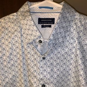 Denim and Flower button down shirt